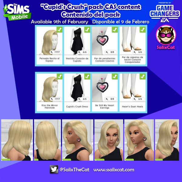 9 de Febrero 2020 – Contenido de packs – “Cupid Crush” and “Lucky in love”, packs CAS content