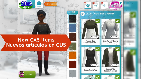 14th of December 2020 – The Sims Mobile – New CAS Items